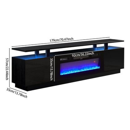 70 inch L Modern LED TV Stand with 12 Colour Electric Fireplace