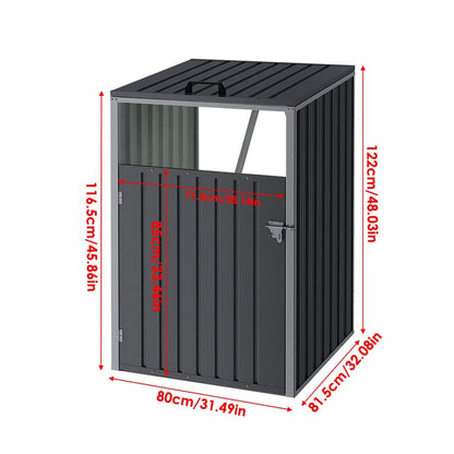 Metal Outdoor Bin Shed for 1/2/3/4 Trash Bins