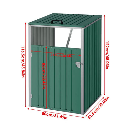 Metal Outdoor Bin Shed for 1/2/3/4 Trash Bins