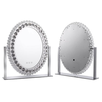 51cm H Hollywood LED Oval Makeup Mirror with Luxury Crystal