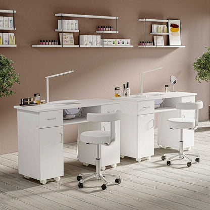 120cm Wide Wheeled Manicure Table with Electric Dust Extractor