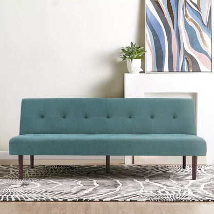 4ft Sofa Bed Contemporary Convertible Upholstered Green/ Grey