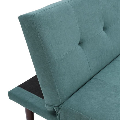 4ft Sofa Bed Contemporary Convertible Upholstered Green/ Grey