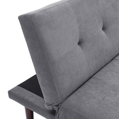 4ft Sofa Bed Contemporary Convertible Upholstered Green/ Grey