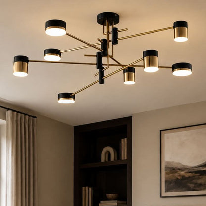 Lightsin Modern Black & Gold Metal Ceiling Light with LED Bulbs